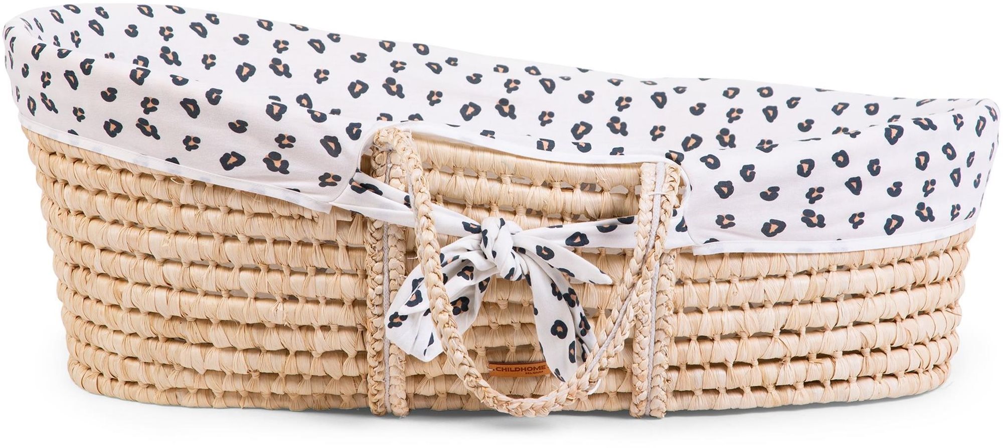 CHILDHOME Košík Natural + matrac + poťah Jersey Leopard Detská...