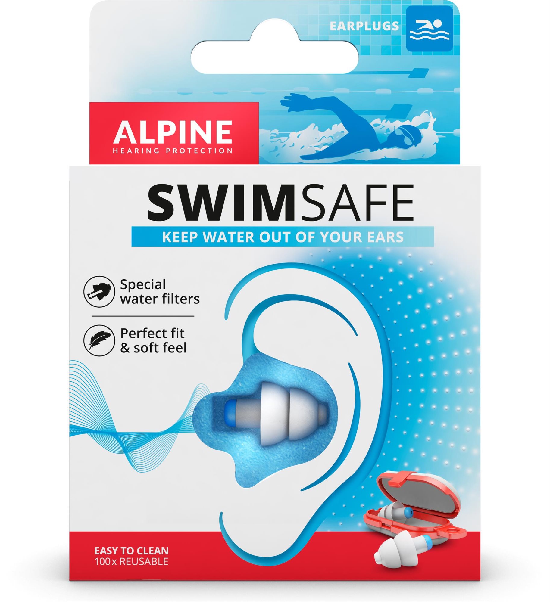 ALPINE SwimSafe – štuple do uší do vody Štuple do uší