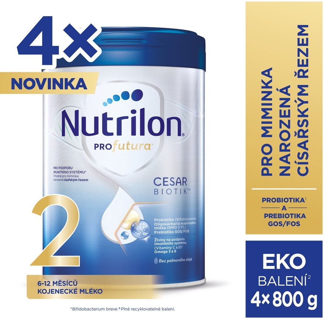 Nutrilon Profutura Cesarbiotik 2 dojčenské mlieko 4× 800 g...