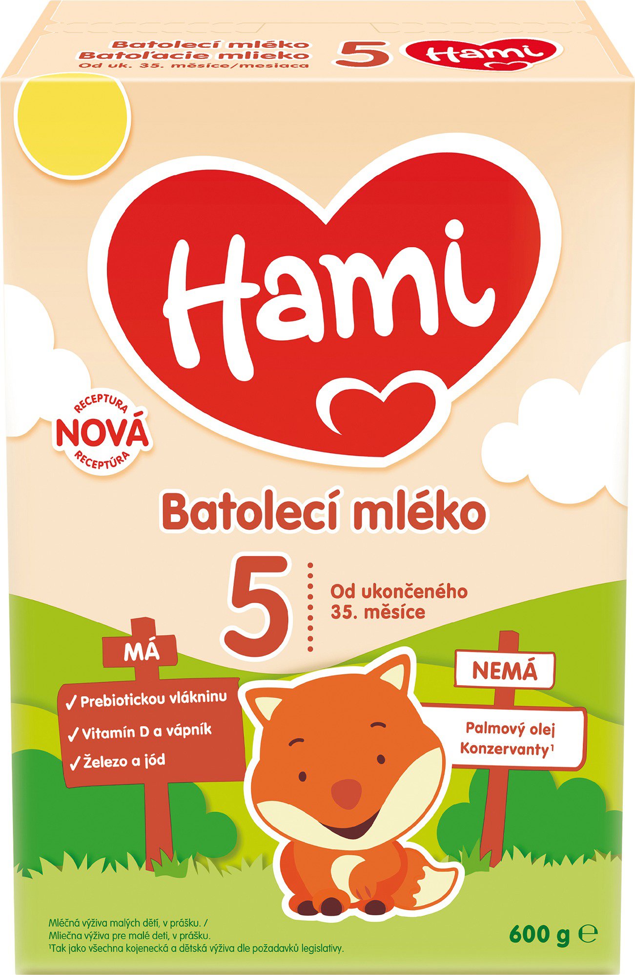 Hami 5 batoľacie mlieko 35 mes.+, 600 g Dojčenské mlieko