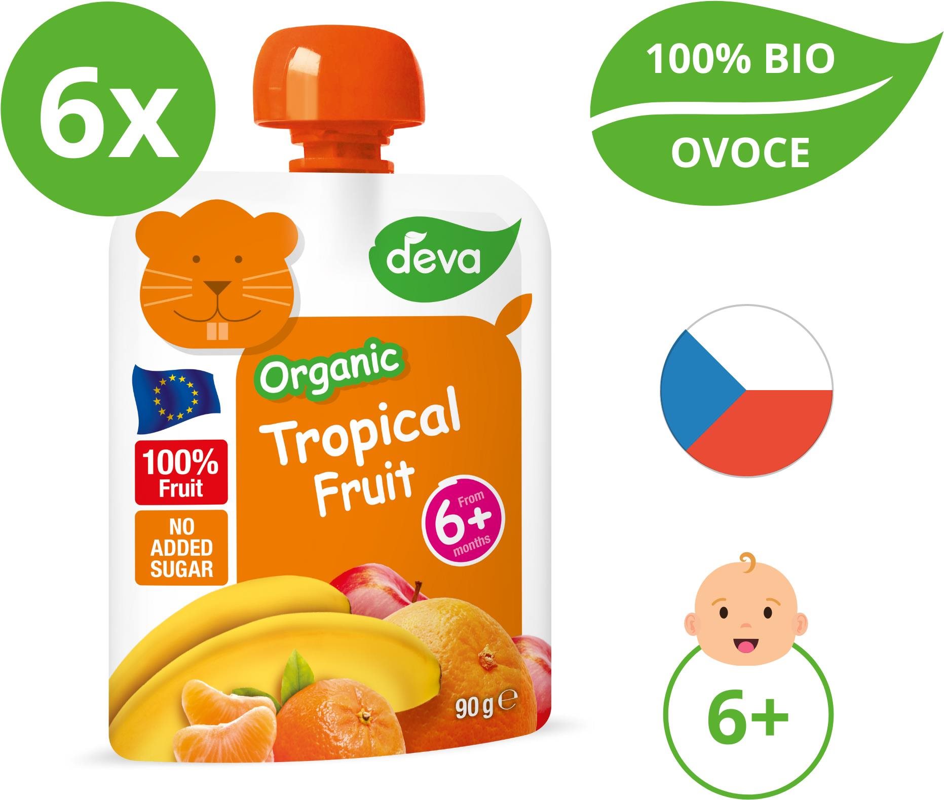 DEVA bio tropické ovocie 6× 90 g Príkrm