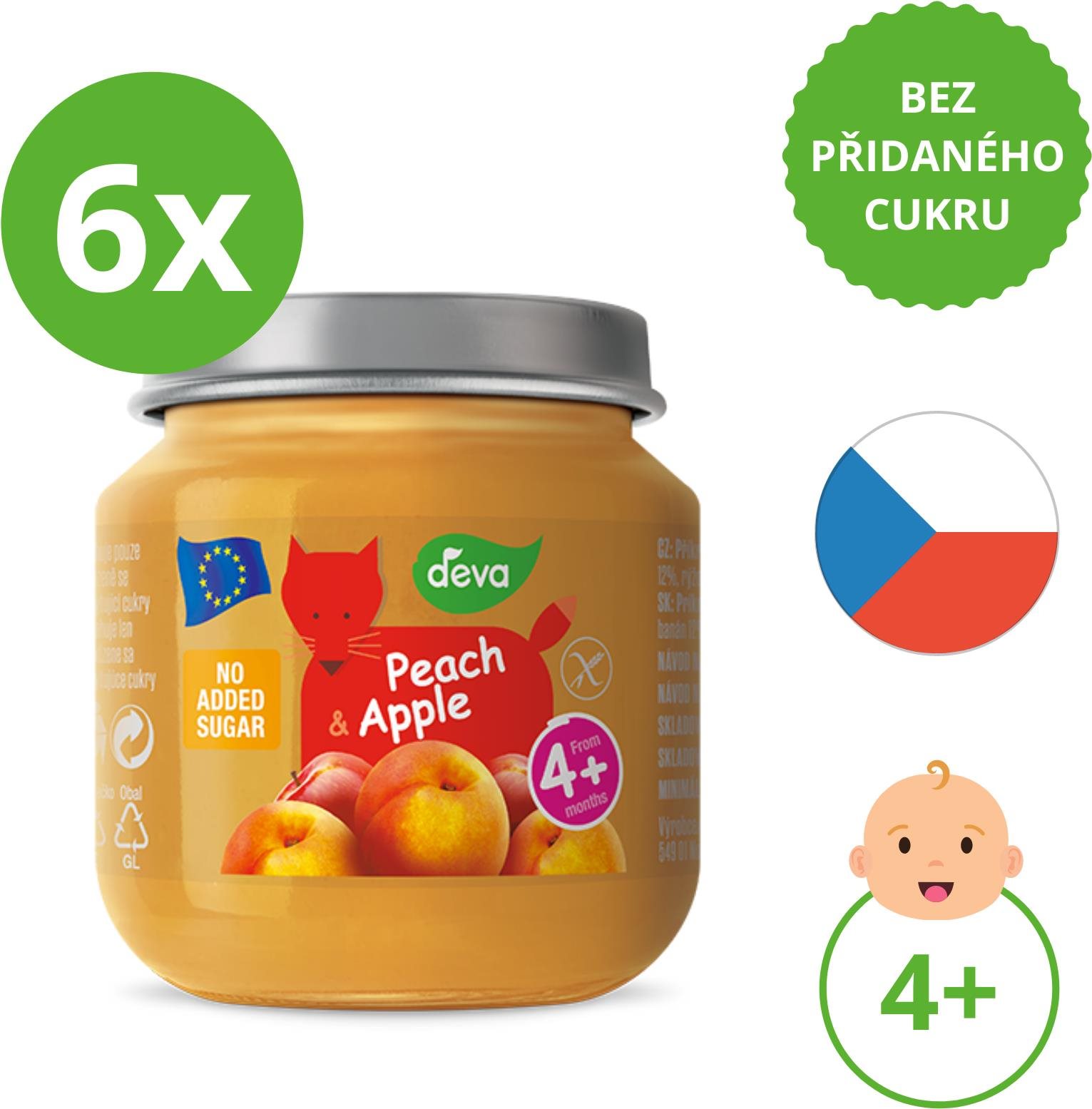 DEVA broskyňa, jablko 6× 125 g Príkrm