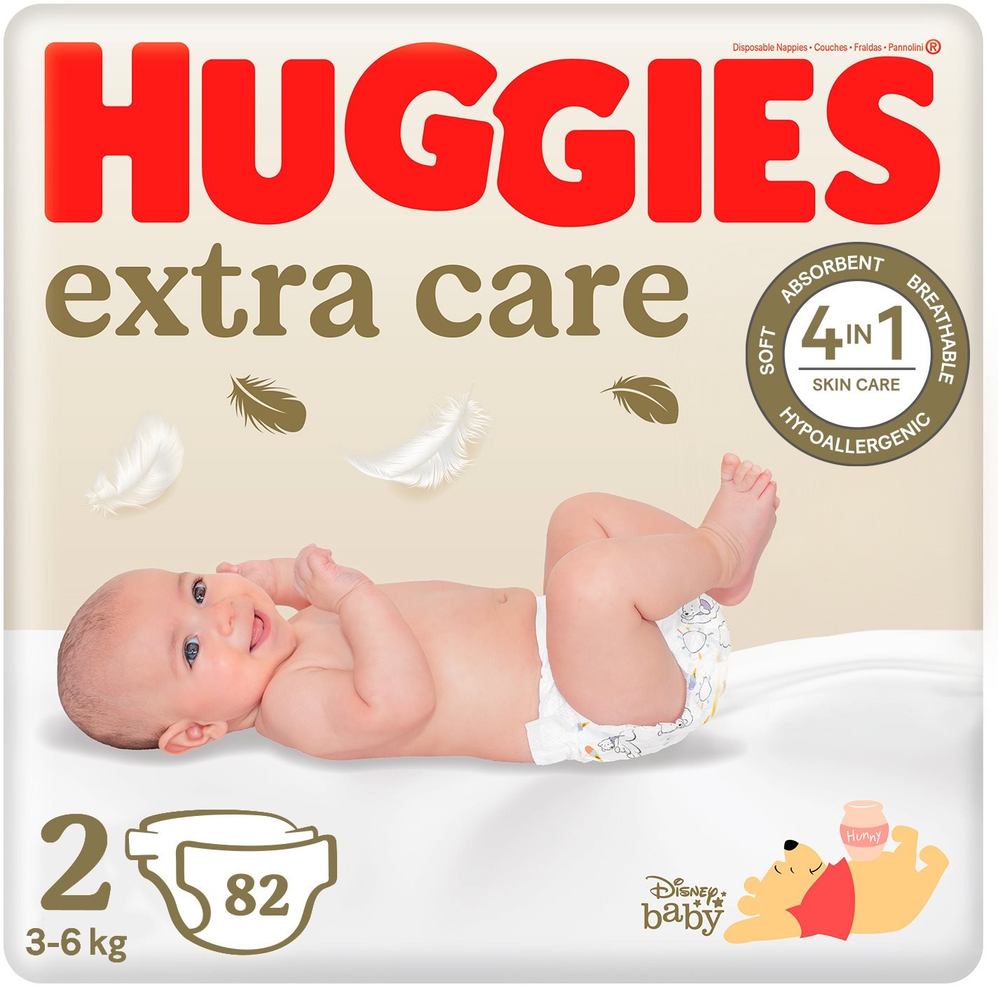 HUGGIES Extra Care 2-es méret (82 db) Eldobható pelenka