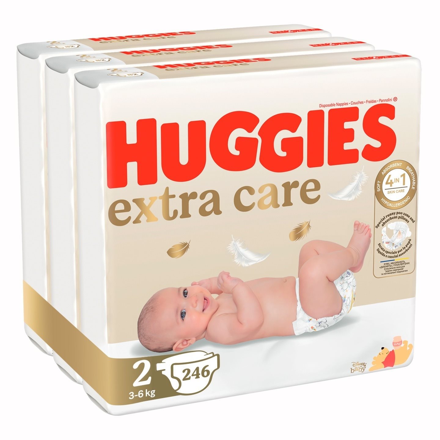 HUGGIES Extra Care veľkosť 2 (246 ks) Jednorazové plienky
