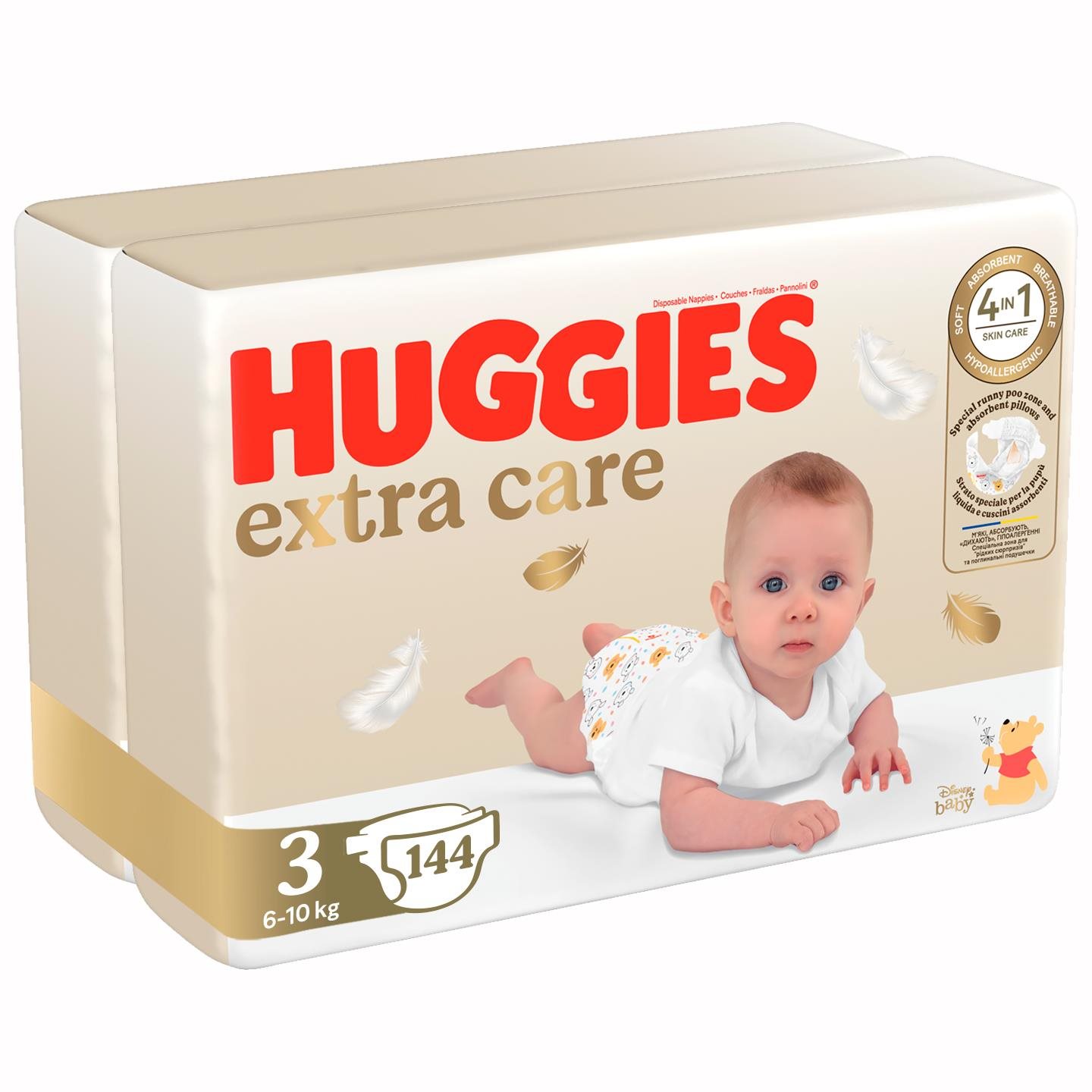 HUGGIES Extra Care 3 méret (144 db) Eldobható pelenka