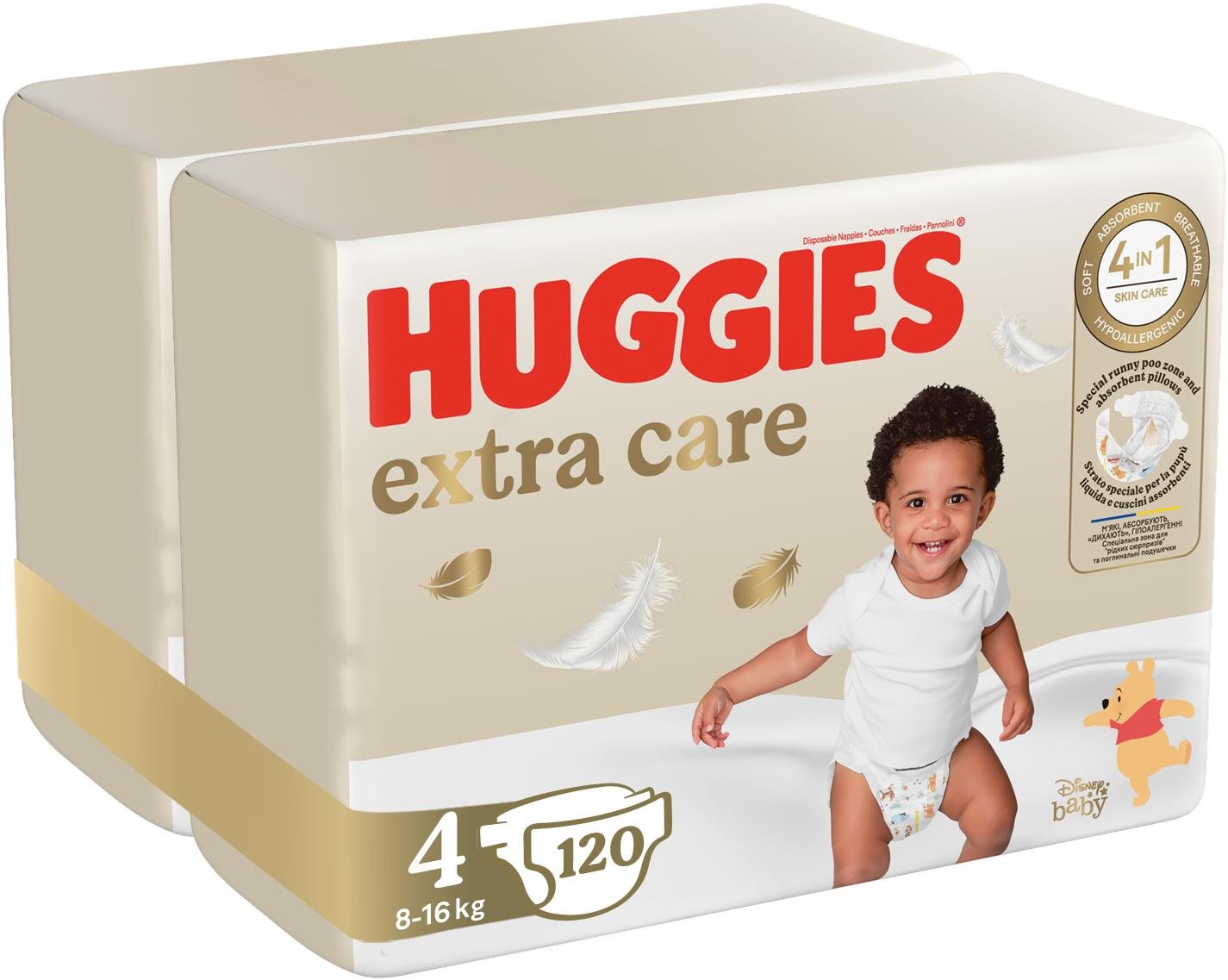 HUGGIES Extra Care veľ. 4 (120 ks) Jednorazové plienky