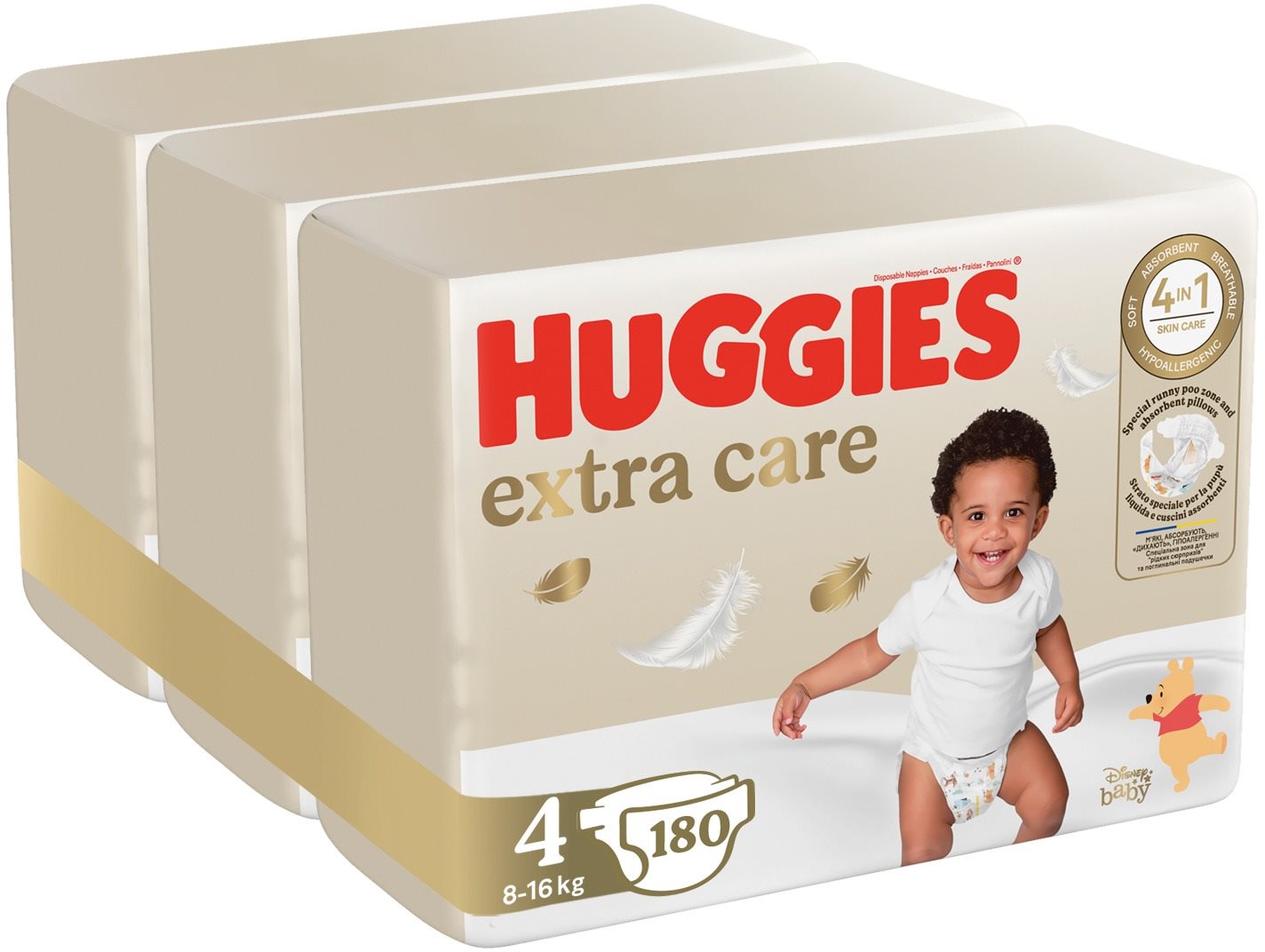 HUGGIES Extra Care vel. 4 (180 ks) Jednorázové pleny