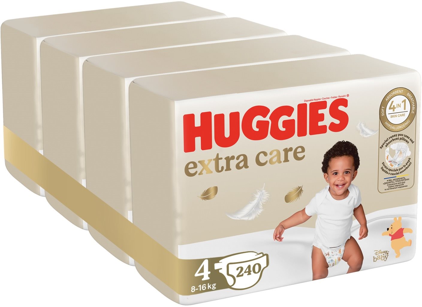 HUGGIES Extra Care veľkosť 4 (240 ks) Jednorazové plienky