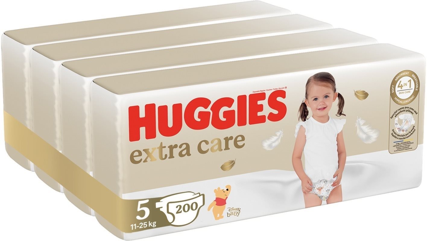 HUGGIES Extra Care veľkosť 5 (200 ks) Jednorazové plienky