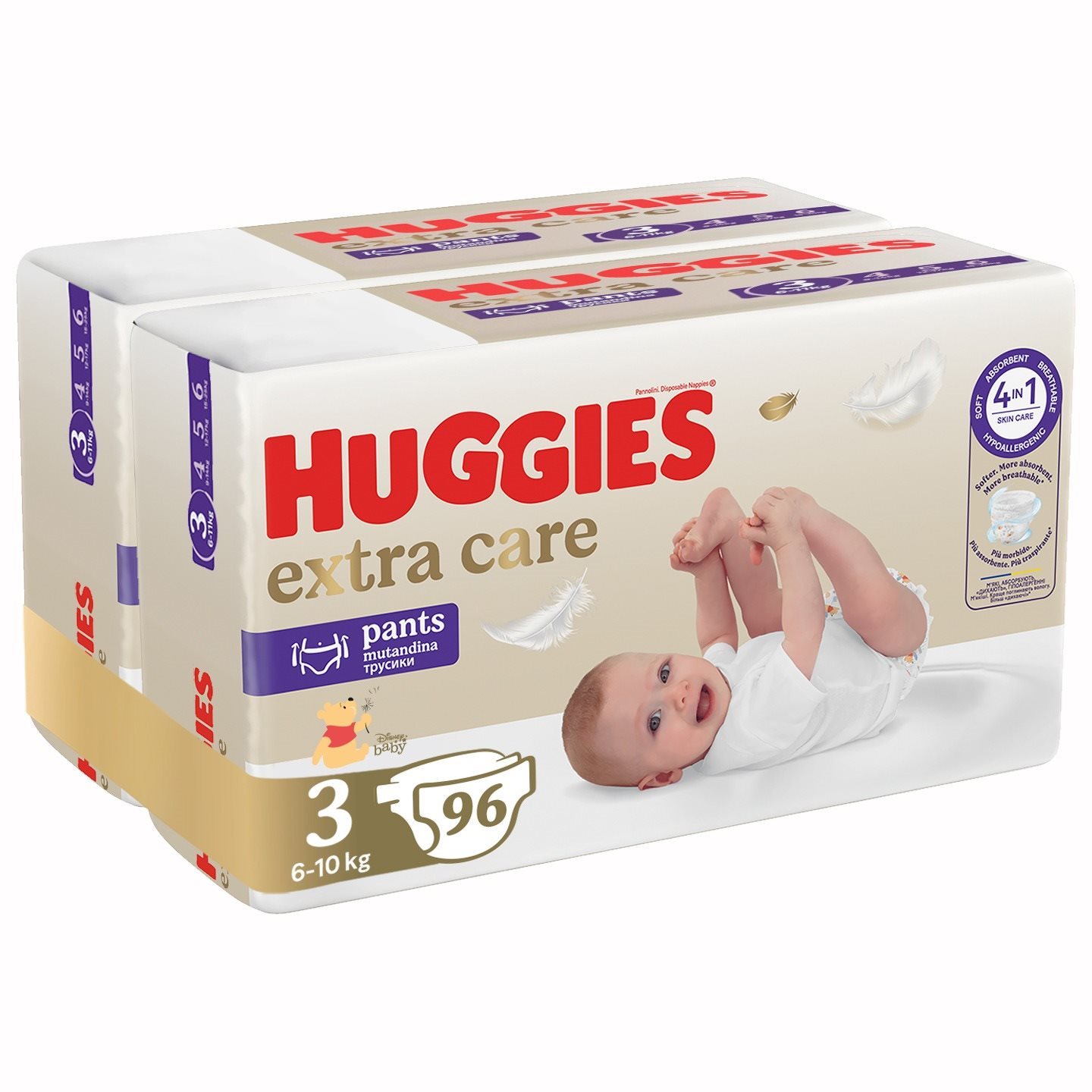 HUGGIES Extra Care Pants 3-as méret (96 db) Bugyipelenka