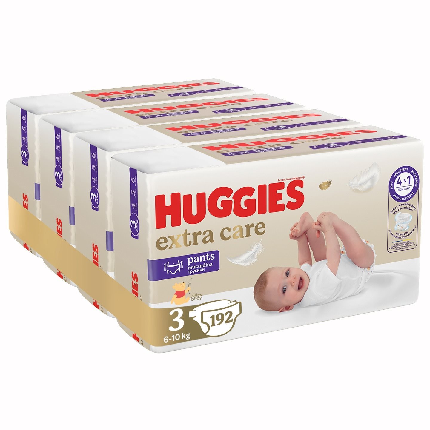 HUGGIES Extra Care Pants 3-as méret (192 db) Bugyipelenka
