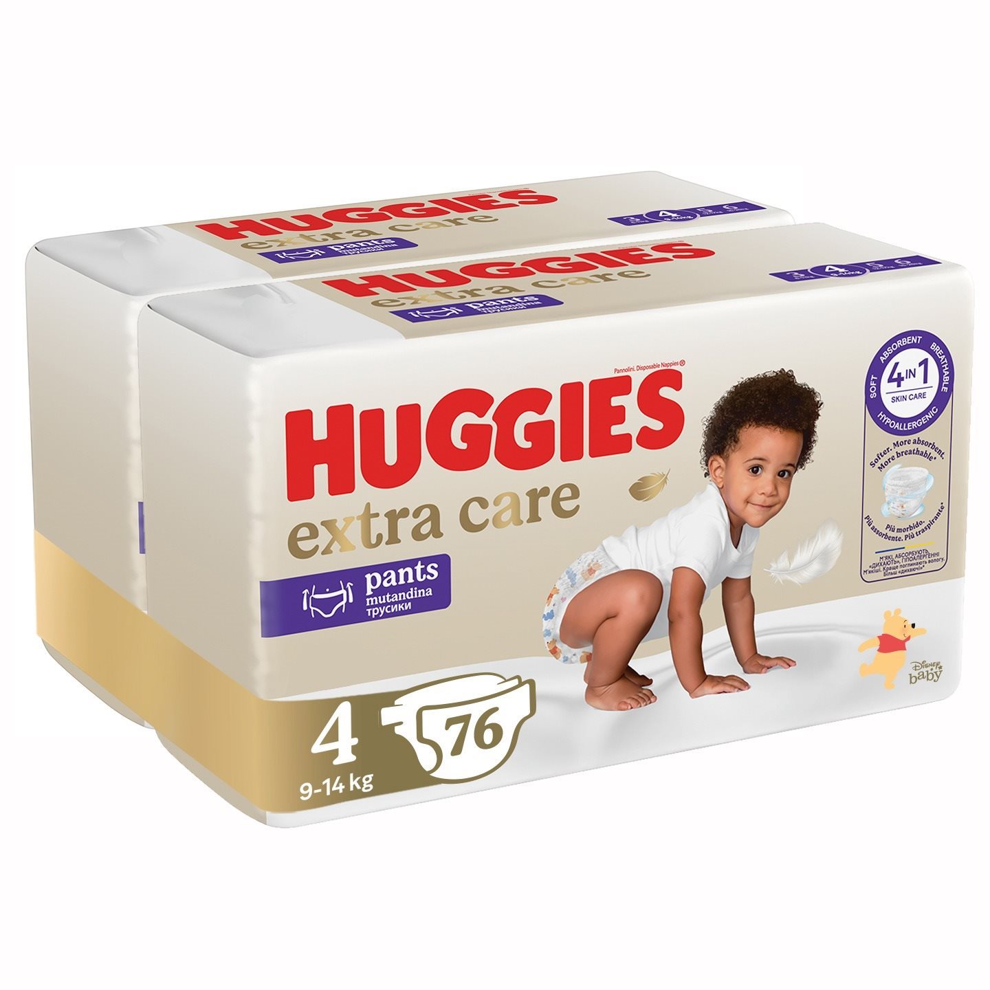 HUGGIES Extra Care Pants 4-es méret (76 db) Bugyipelenka