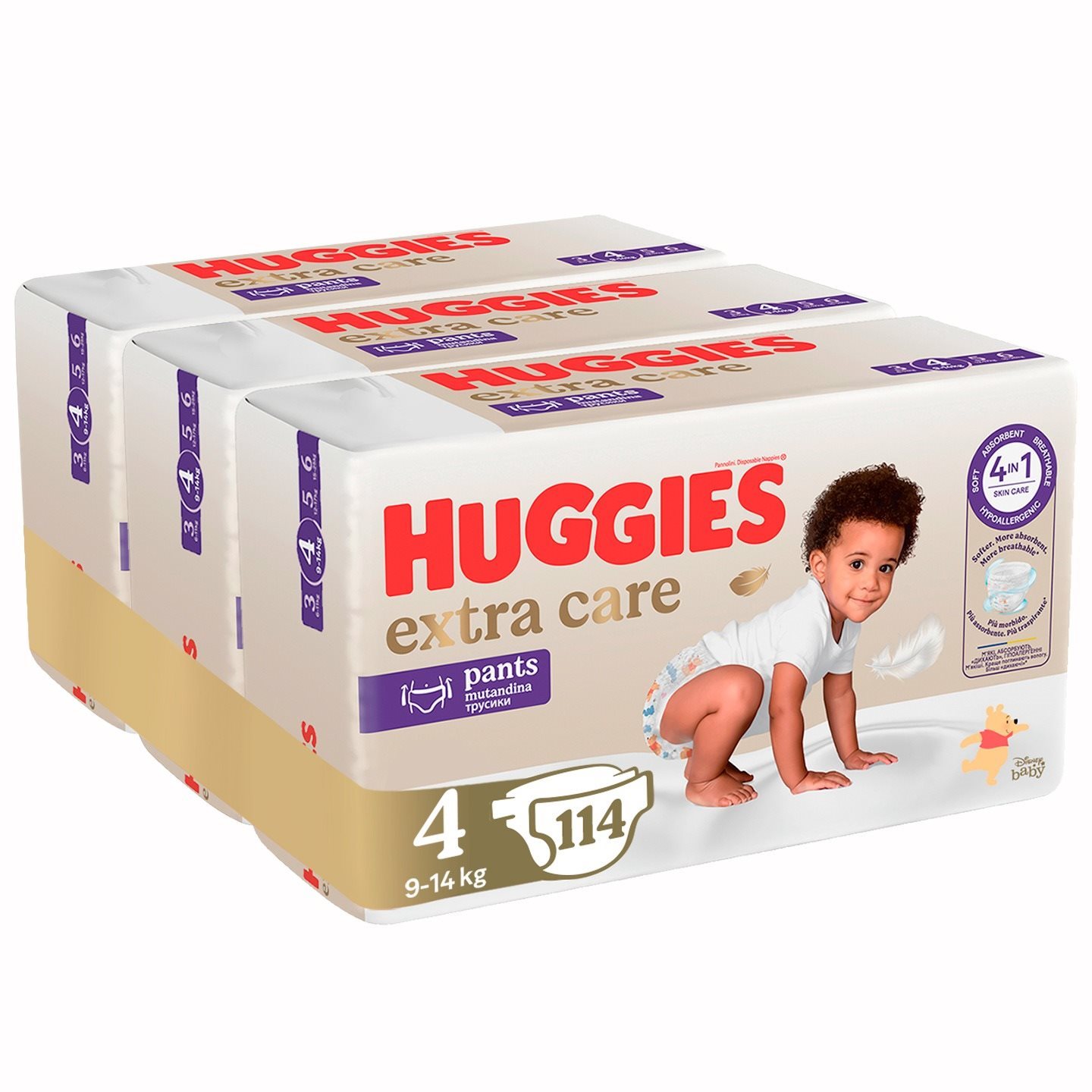 HUGGIES Extra Care Pants 4-es méret (114 db) Bugyipelenka