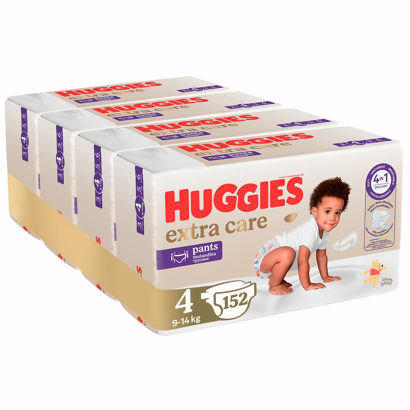 HUGGIES Extra Care Pants 4-es méret (152 db) Bugyipelenka