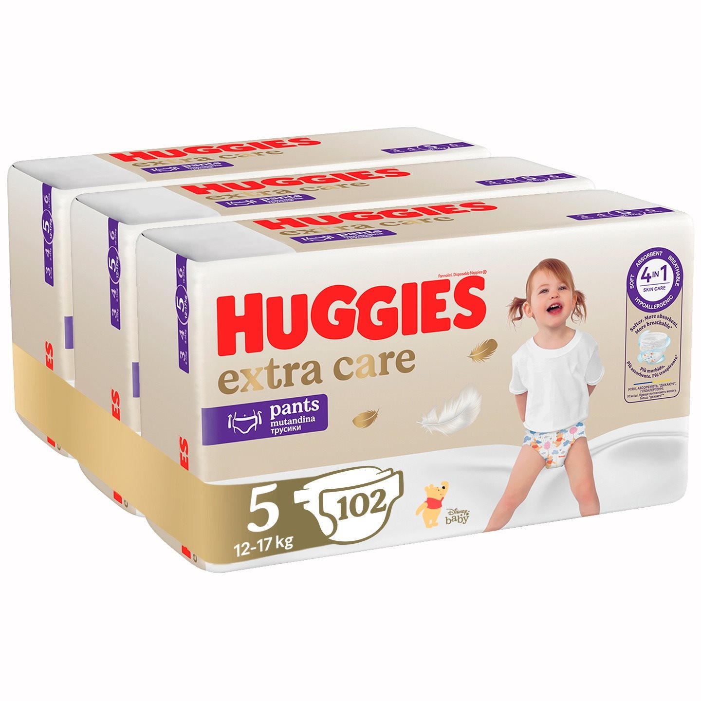 HUGGIES Extra Care Pants 5-ös méret (102 db) Bugyipelenka