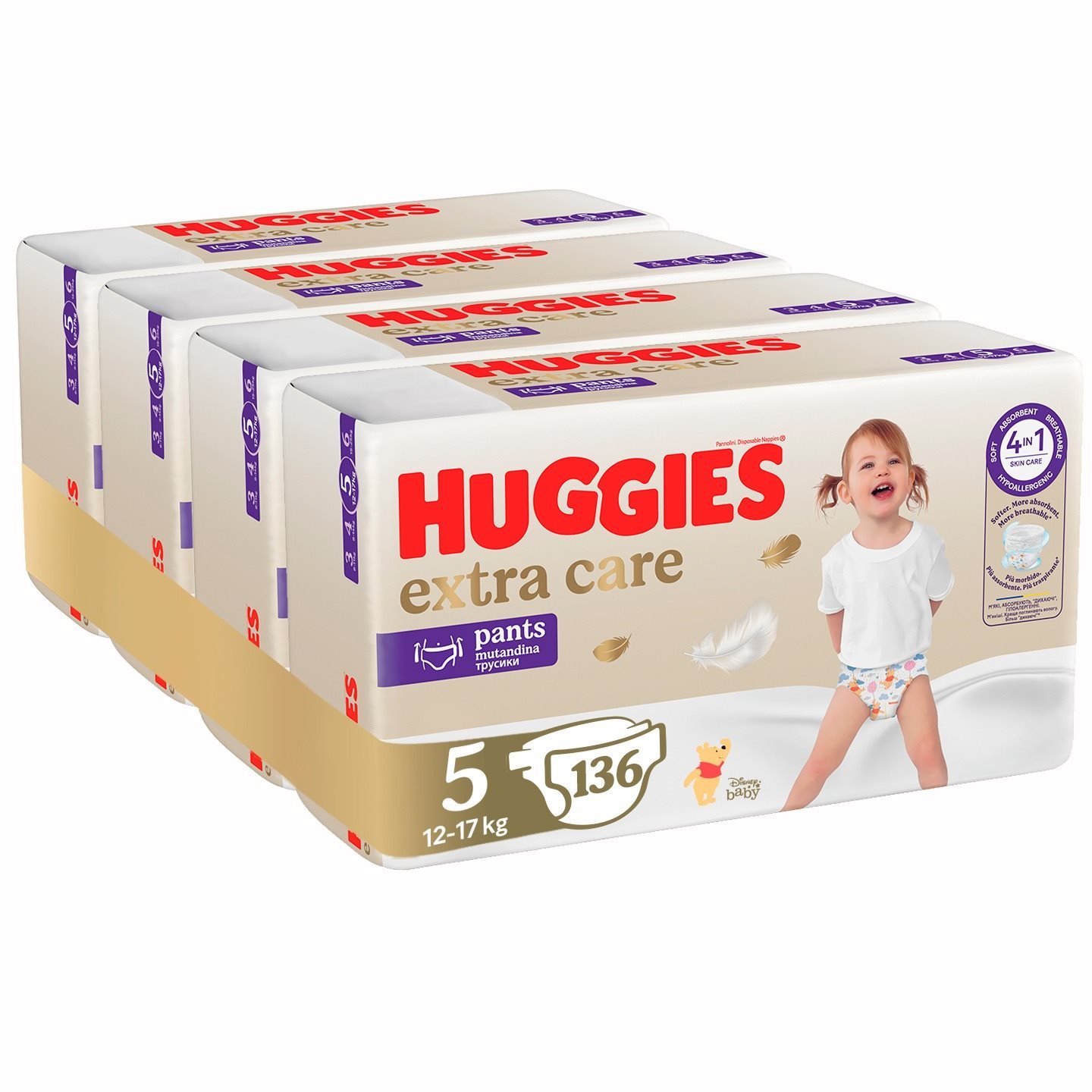 HUGGIES Extra Care Pants 5-ös méret (136 db) Bugyipelenka