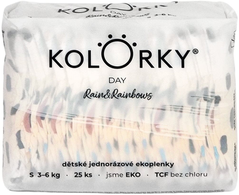 KOLORKY DAY dážď a dúhy veľkosť S (25 ks) Eko plienky