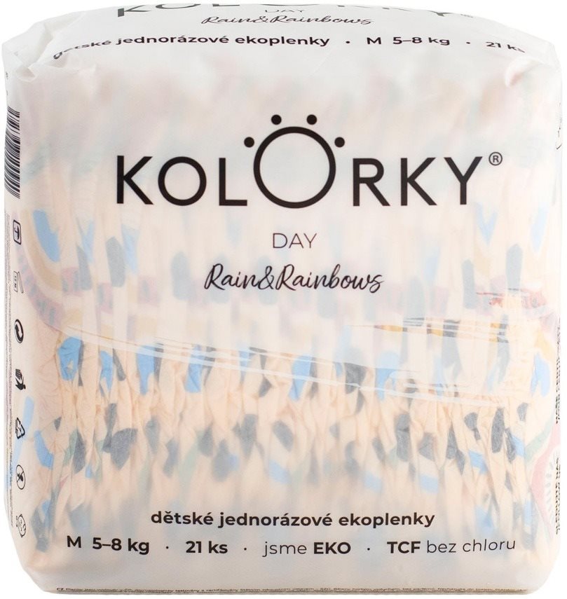 KOLORKY DAY dážď a dúhy veľkosť M (21 ks) Eko plienky