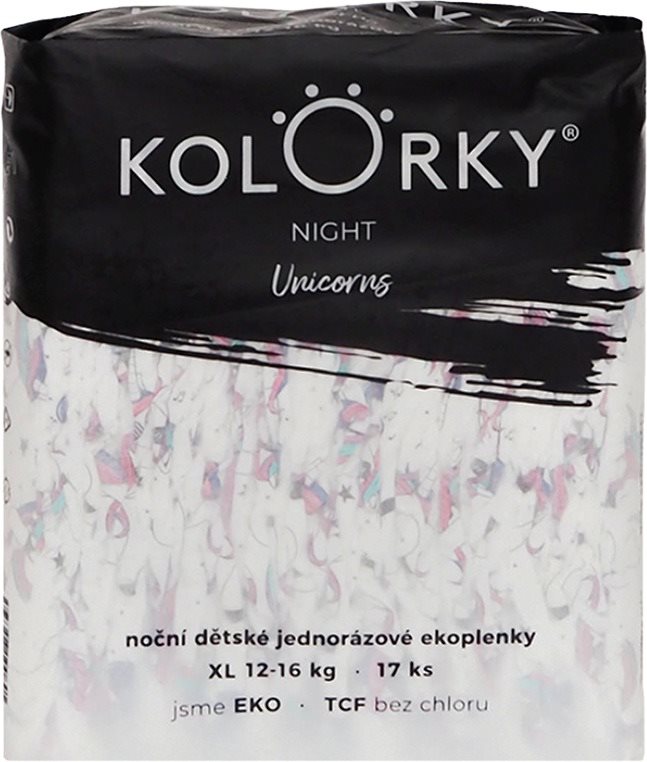 KOLORKY NIGHT jednorožci veľkosť XL (17 ks) Eko plienky