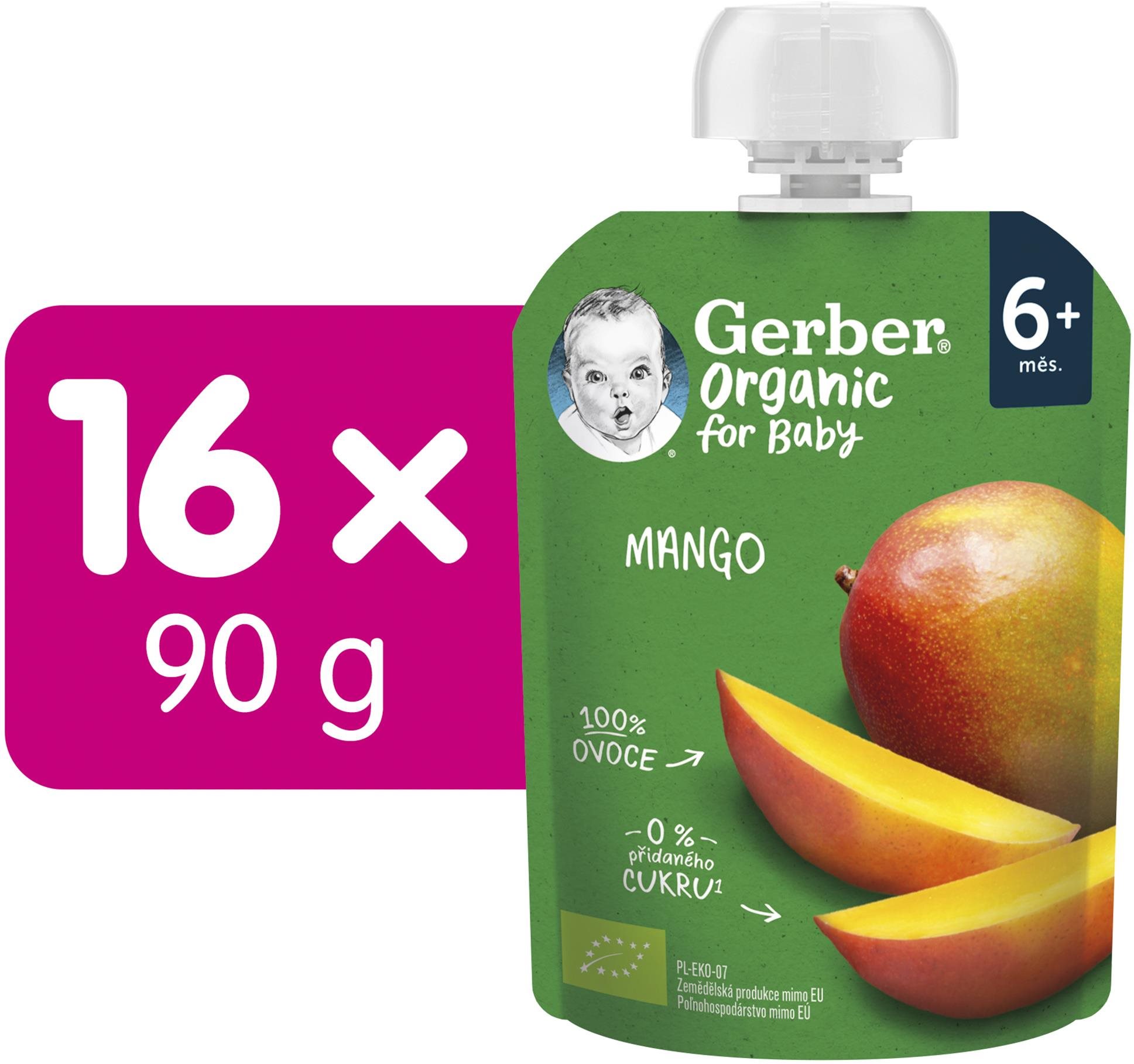 GERBER Organic kapsička mango 16× 90 g Kapsička pre deti