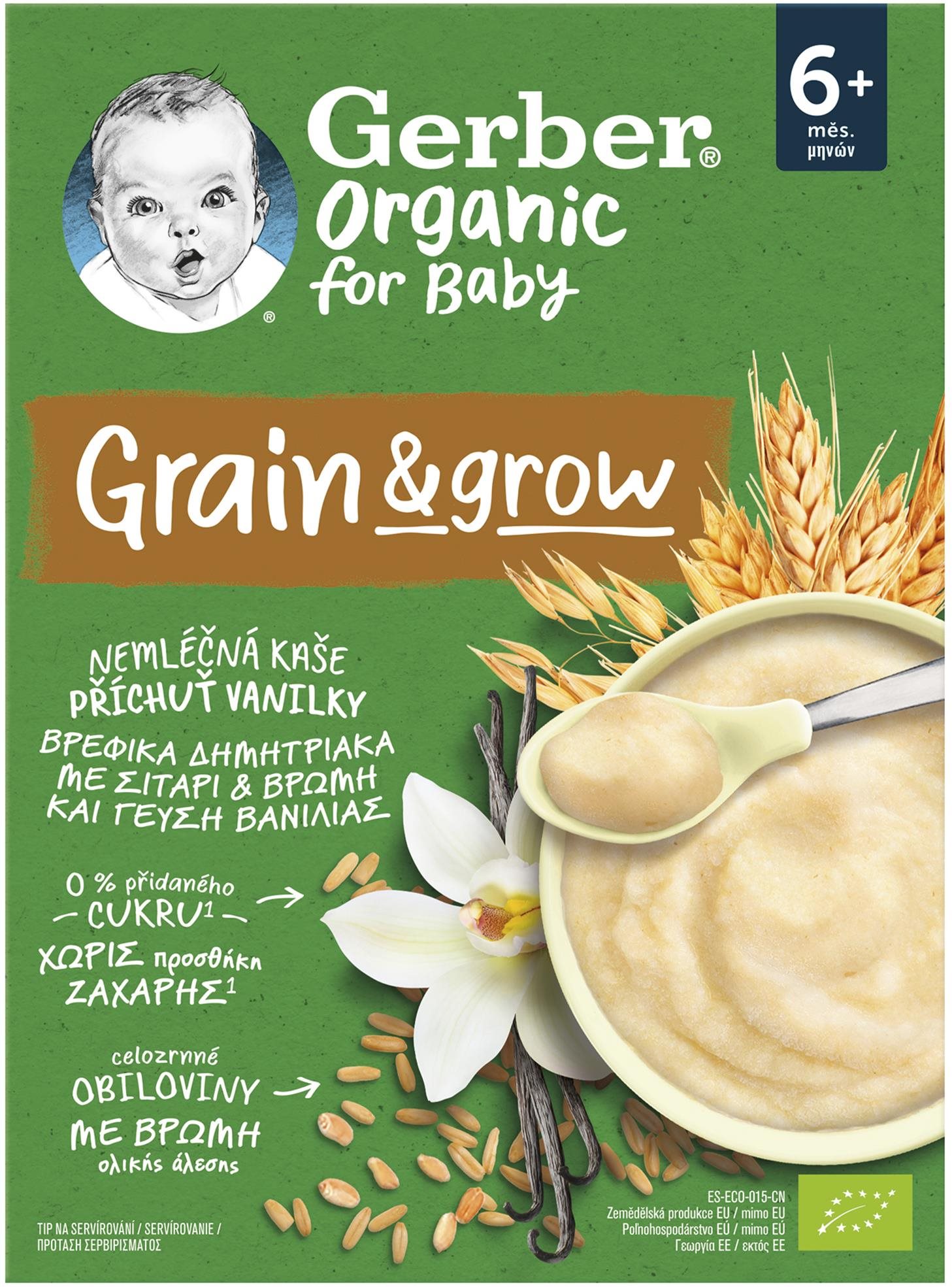 GERBER Organic nemléčná kaše s příchutí vanilky 200 g Nemléčná kaše