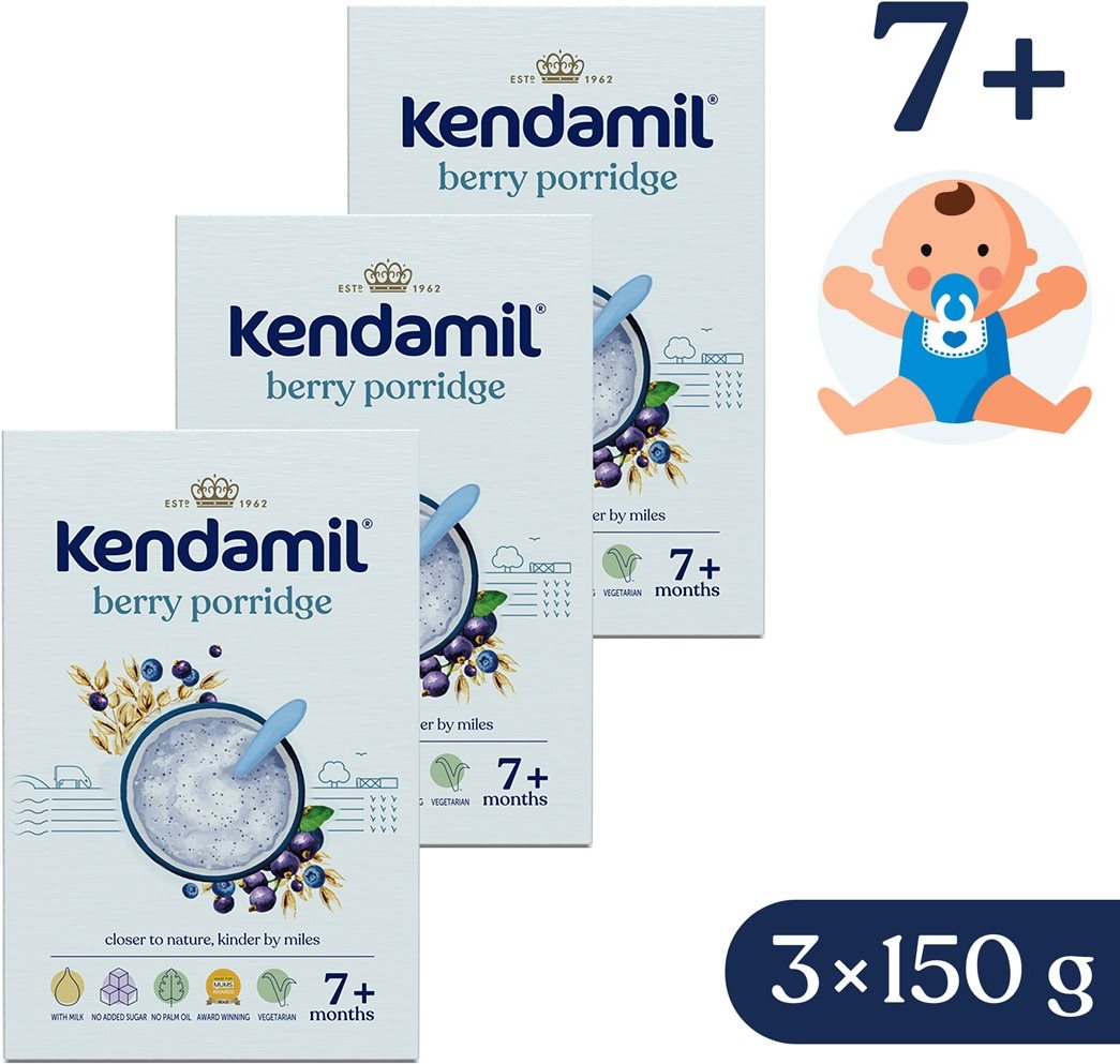 Kendamil mliečna kaša s lesným ovocím (3× 150 g) Mliečna kaša