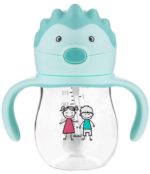 AKUKU kúzelná fľaša so slamkou a závažím mint, 250 ml Detská fľaša...