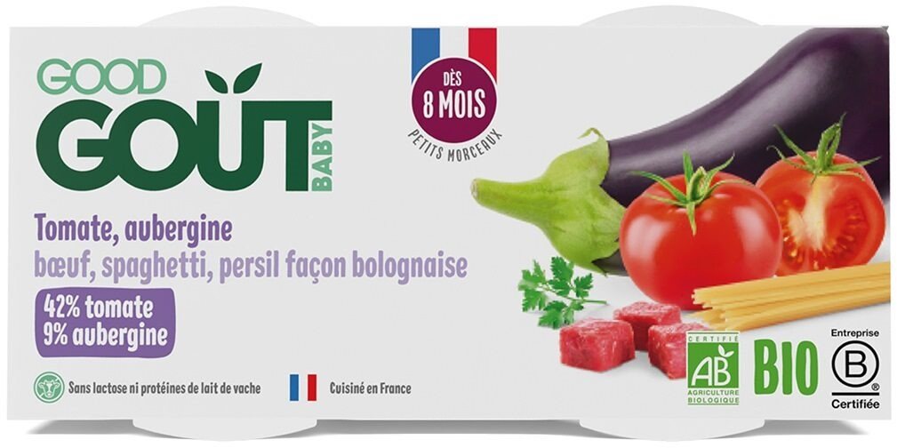 Good Gout BIO Špagety s lilkem a hovězím masem (2×190 g) Příkrm
