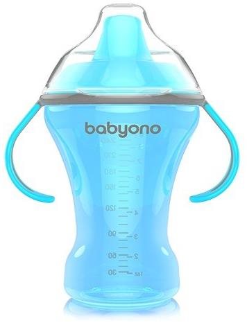 BabyOno netečúci hrnček s tvrdým náustkom 260 ml, modrý Detský hrnček