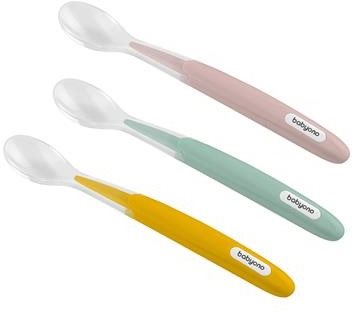 BabyOno, detská silikónová lyžička, mix farieb, 1 ks Detský príbor
