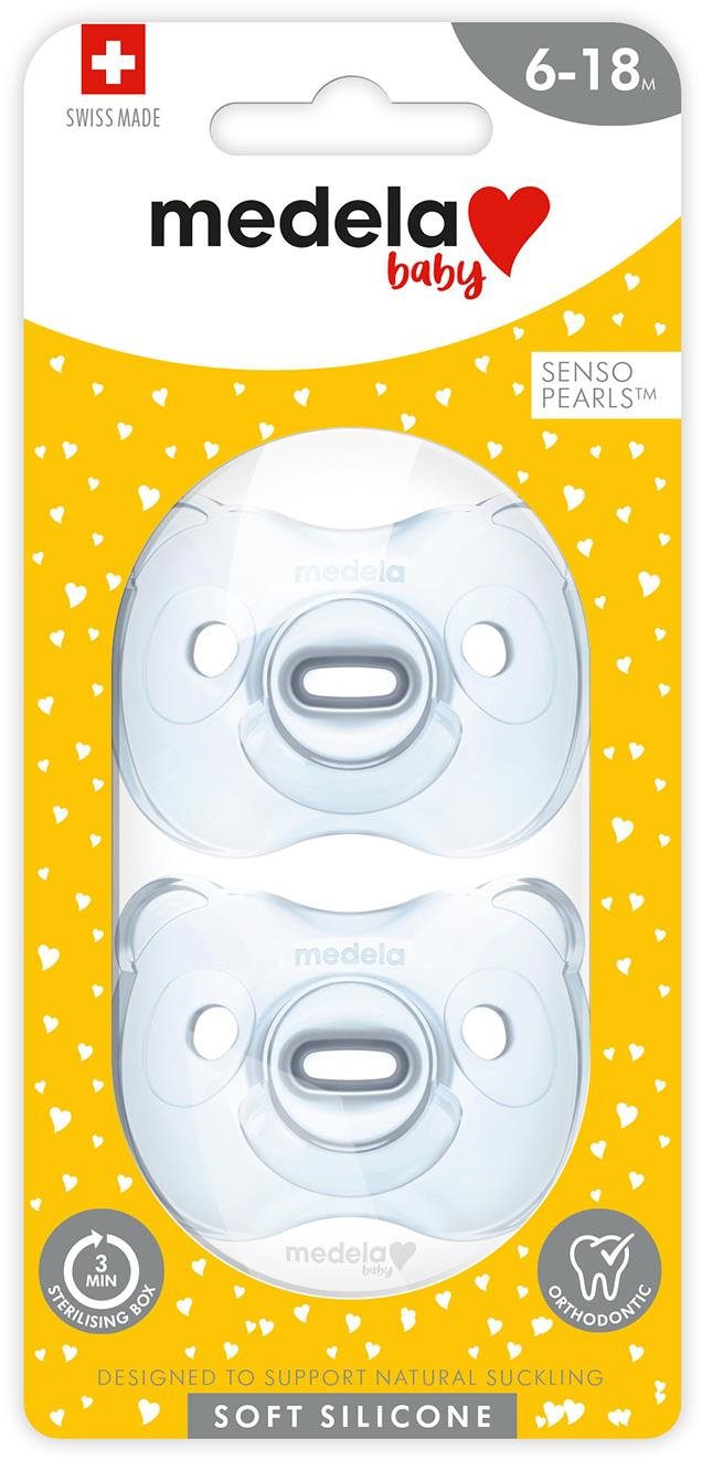 MEDELA Baby mäkký celosilikónový cumlík Boy 6 – 18 m, 2 ks Cumlík