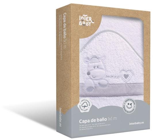 INTERBABY osuška froté ovečka, biela sivý lem Detská osuška