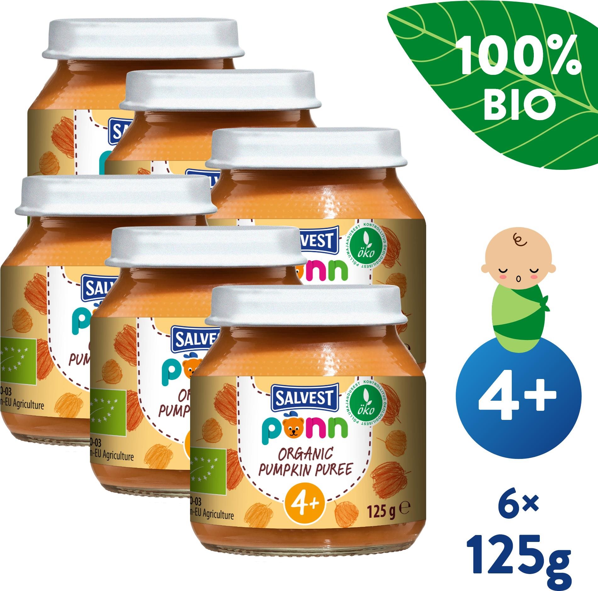 SALVEST Ponn BIO Tekvicové pyré 6× 125 g Príkrm