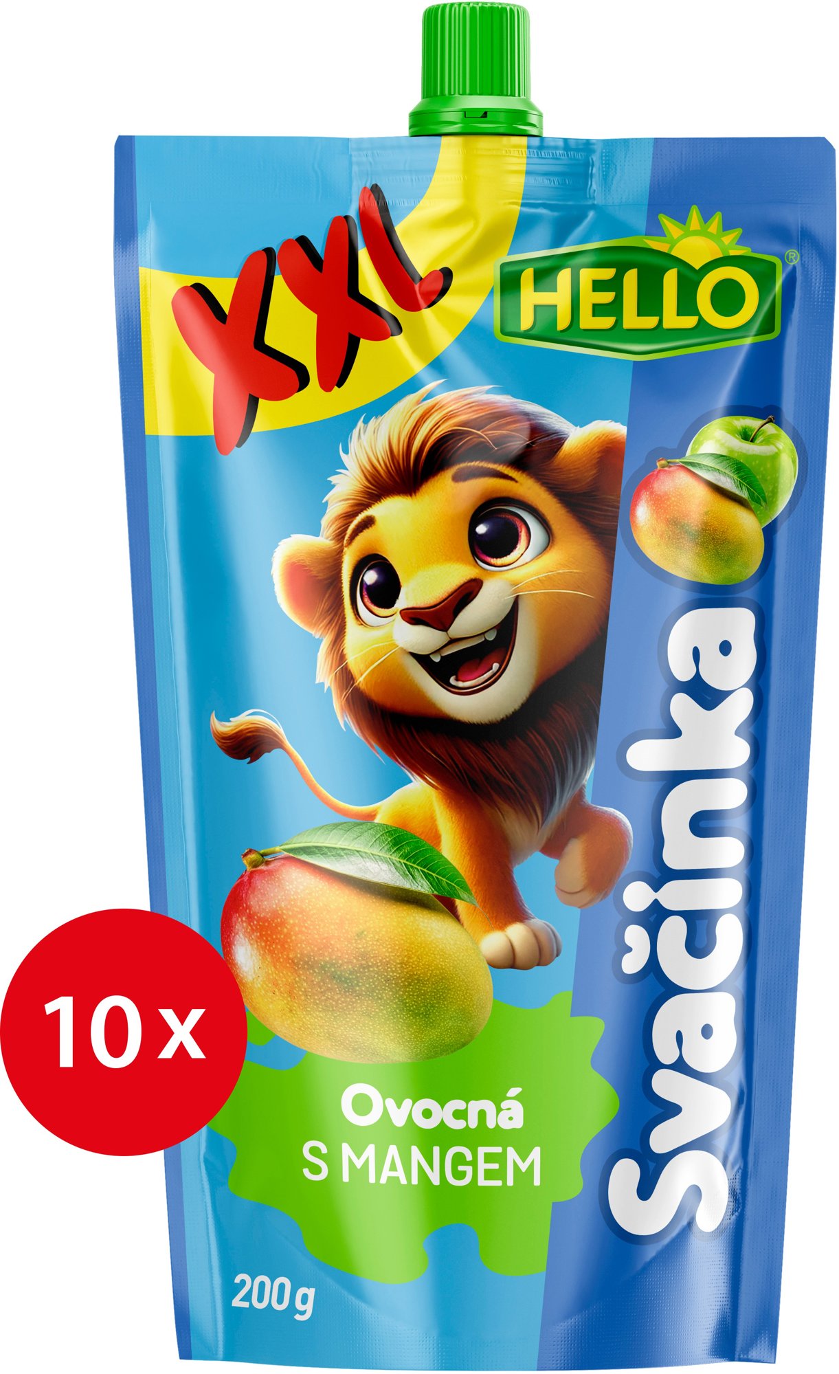 HELLO XXL ovocná kapsička s mangom 10× 200 g Kapsička pre deti