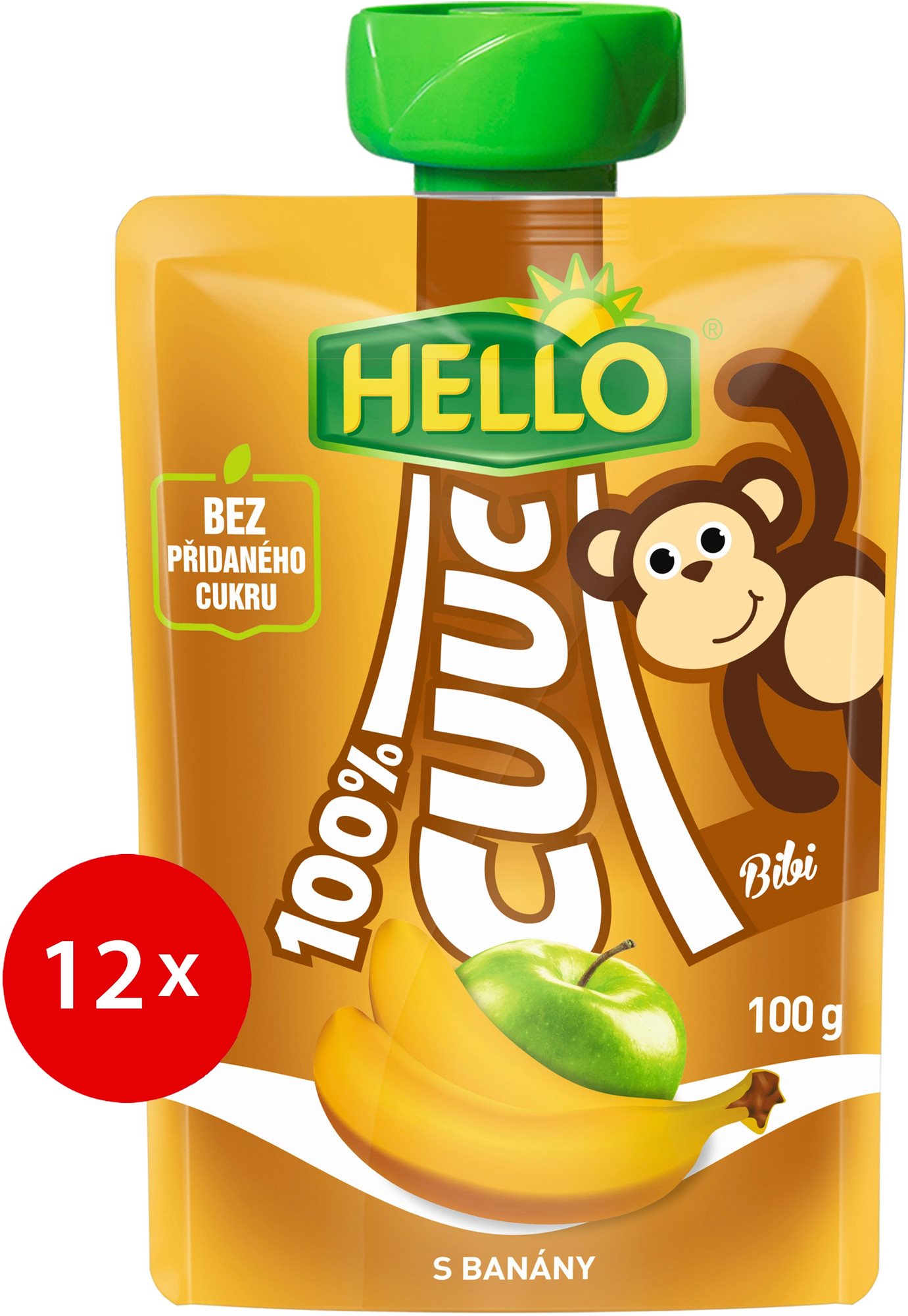 HELLO CUUC 100% gyümölcskapszula banánnal 12×100 g Tasakos...