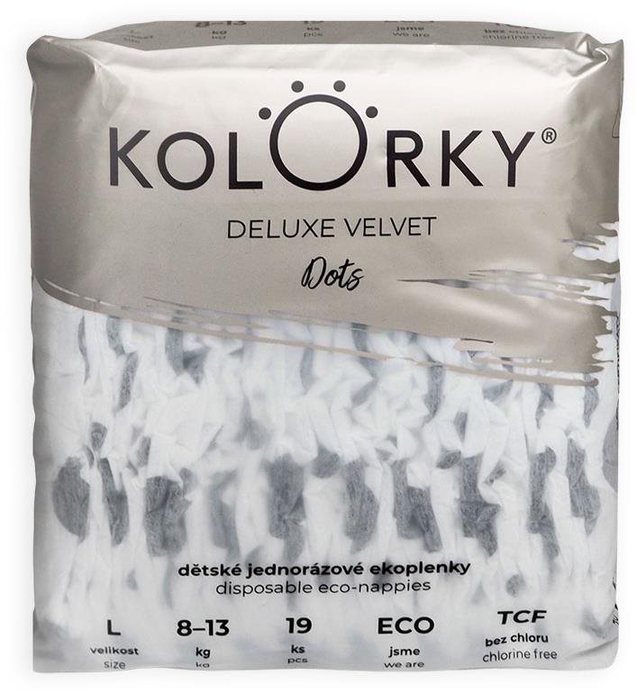 KOLORKY DELUXE VELVET Bodky veľ. L (19 ks) Eko plienky