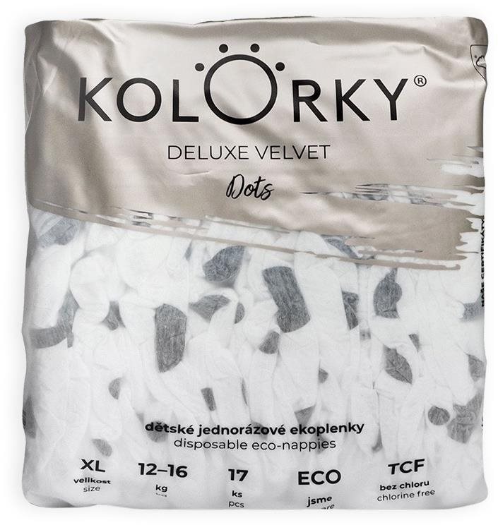 KOLORKY DELUXE VELVET Bodky veľ. XL (17 ks) Eko plienky