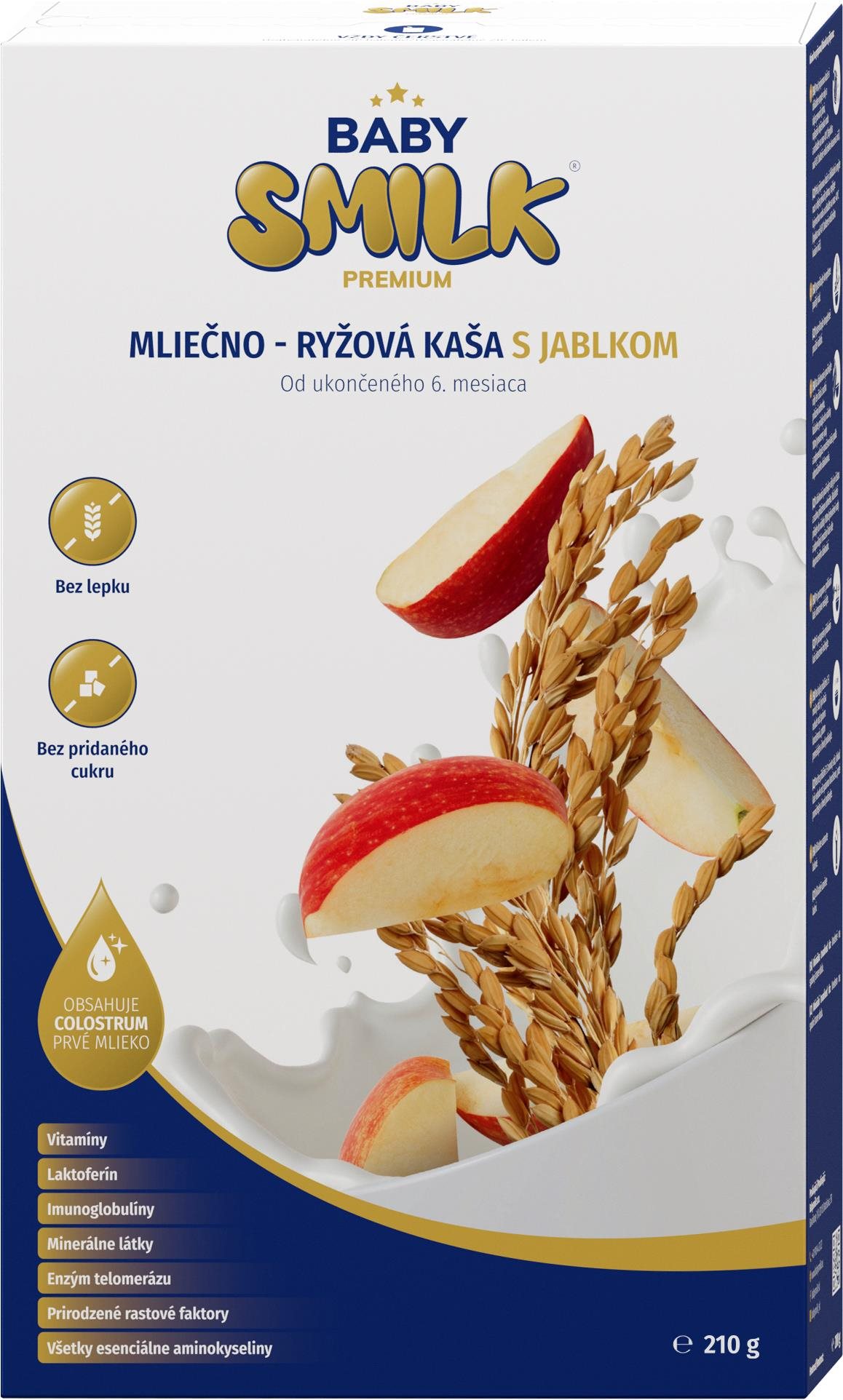Babysmilk Premium mléčno - rýžová kaše s jablkem 210 g Mléčná kaše