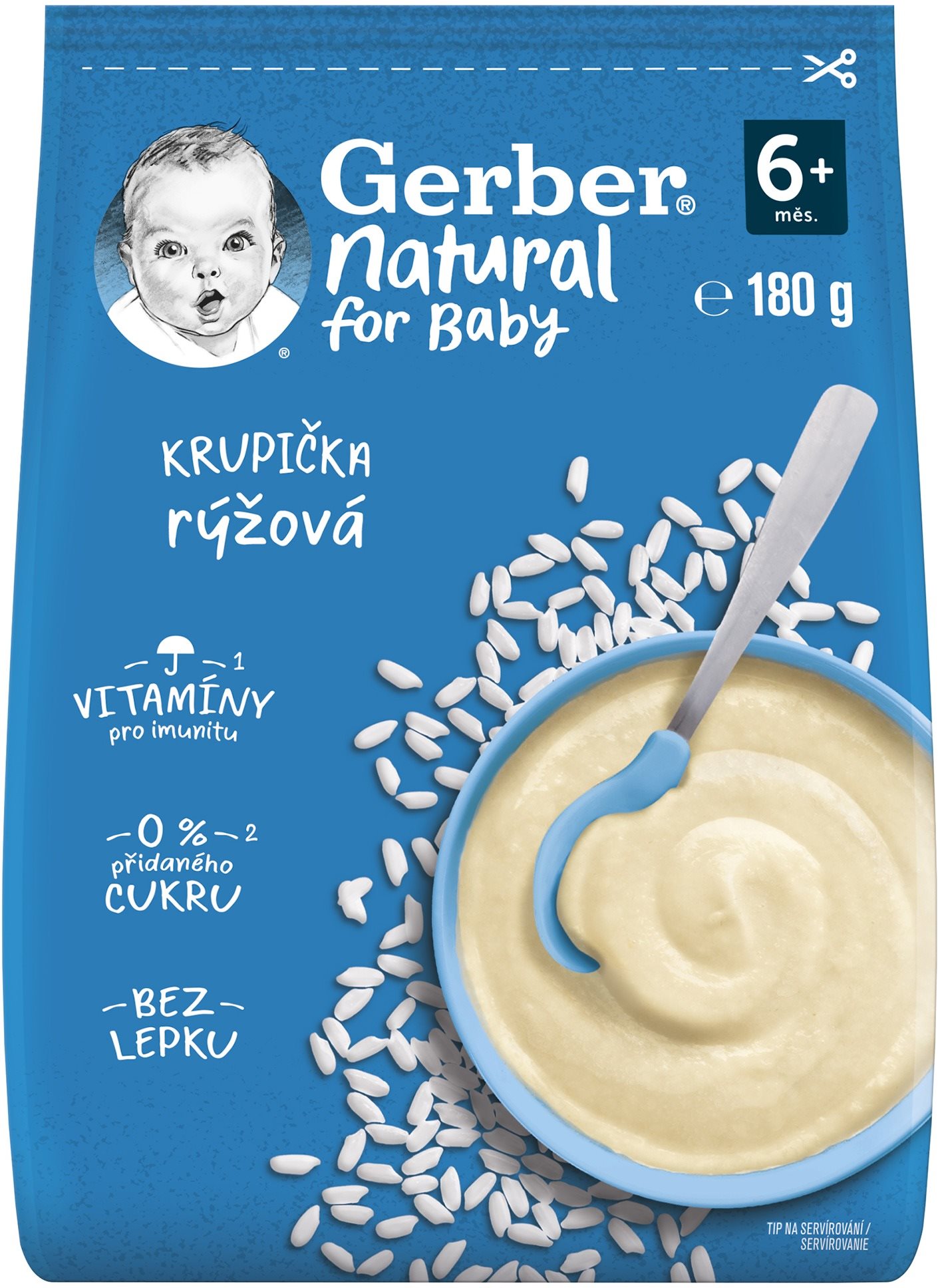 GERBER Natural rýžová krupička 180 g Nemléčná kaše