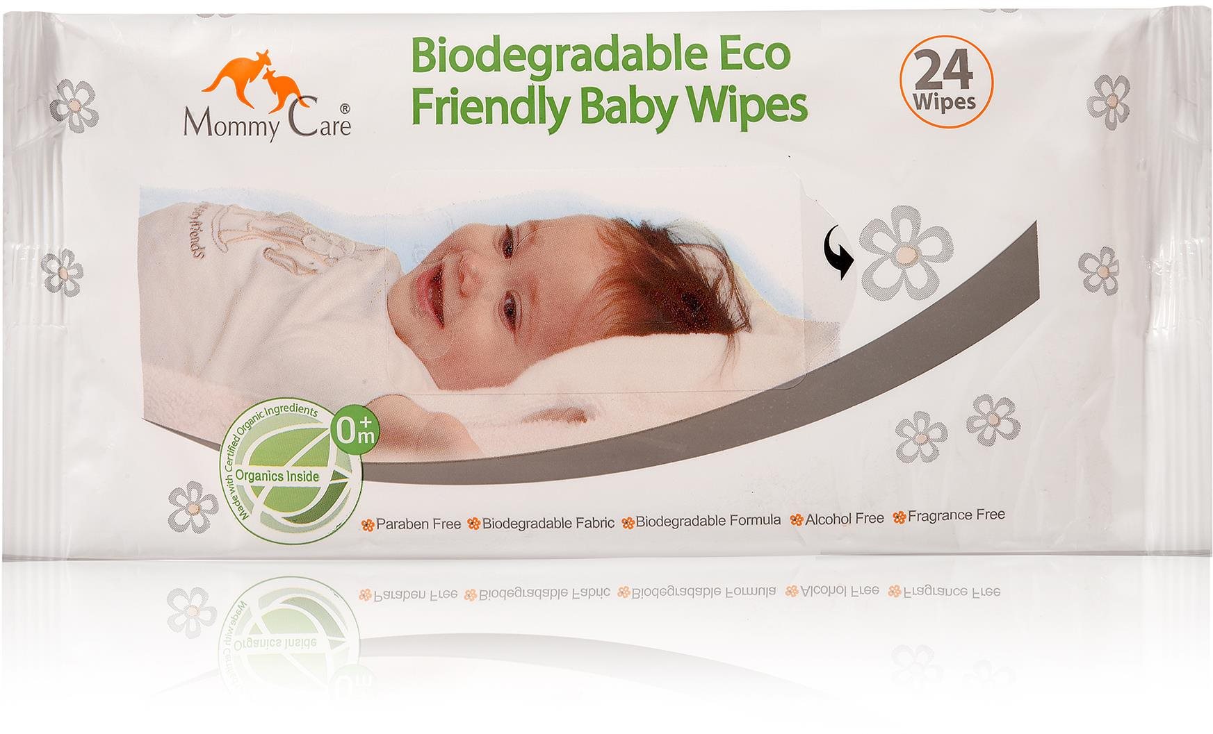MOMMY CARE EKO Biológiailag lebomló baba törlőkendő 24 db Popsitörlő