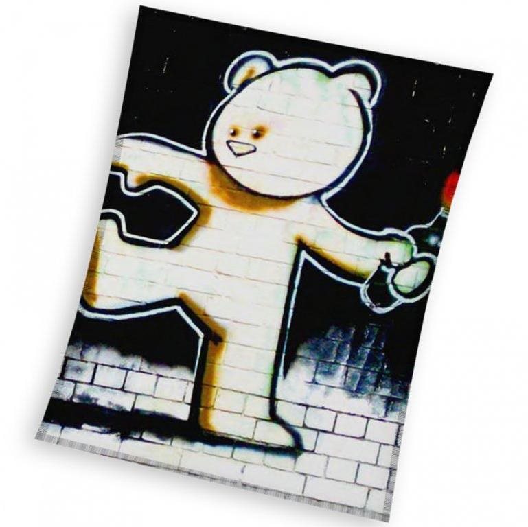 CARBOTEX detská deka Banksy Medvedík Mild Mild West 150 × 200 cm Deka