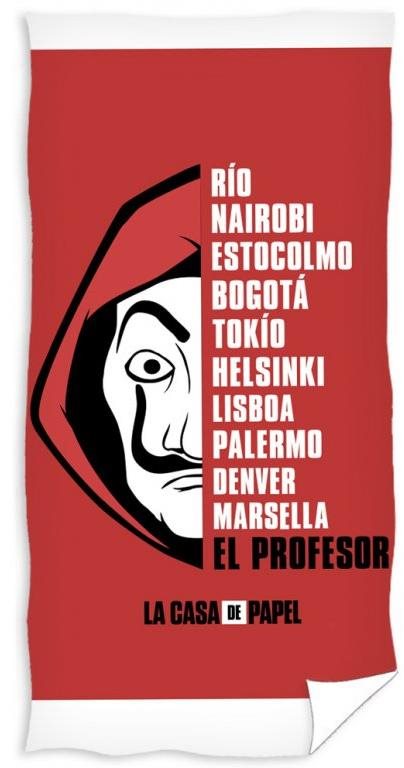CARBOTEX A nagy pénzrablás El Profesor 70×140 cm Gyerek fürdőlepedő