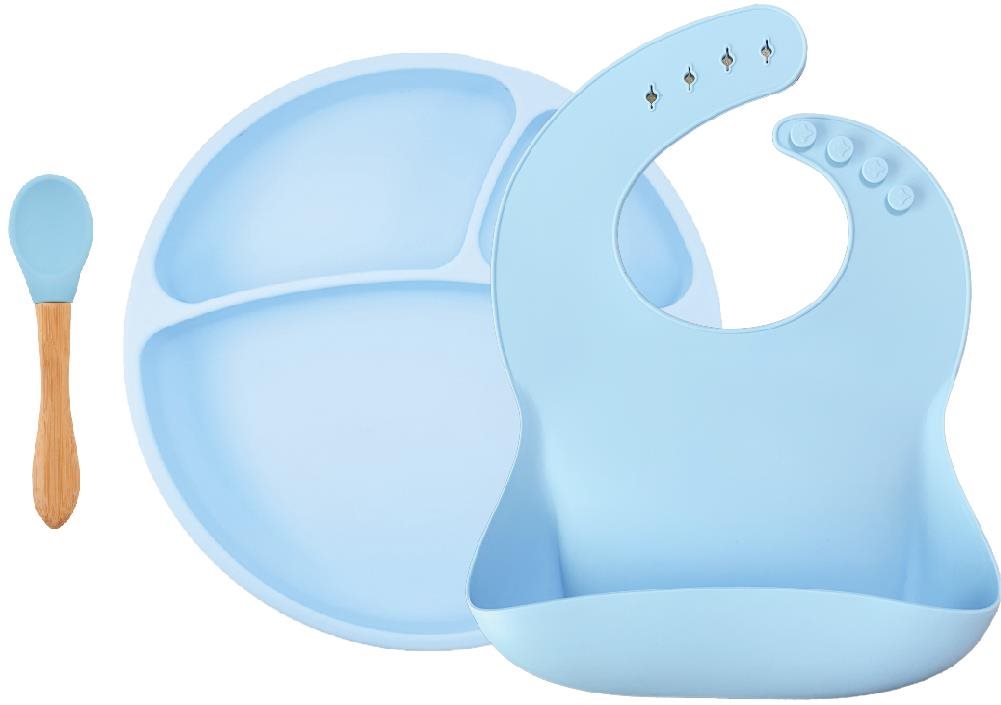 MINIKOIOI set na stolovanie BLW II, Mineral Blue Detská jedálenská...