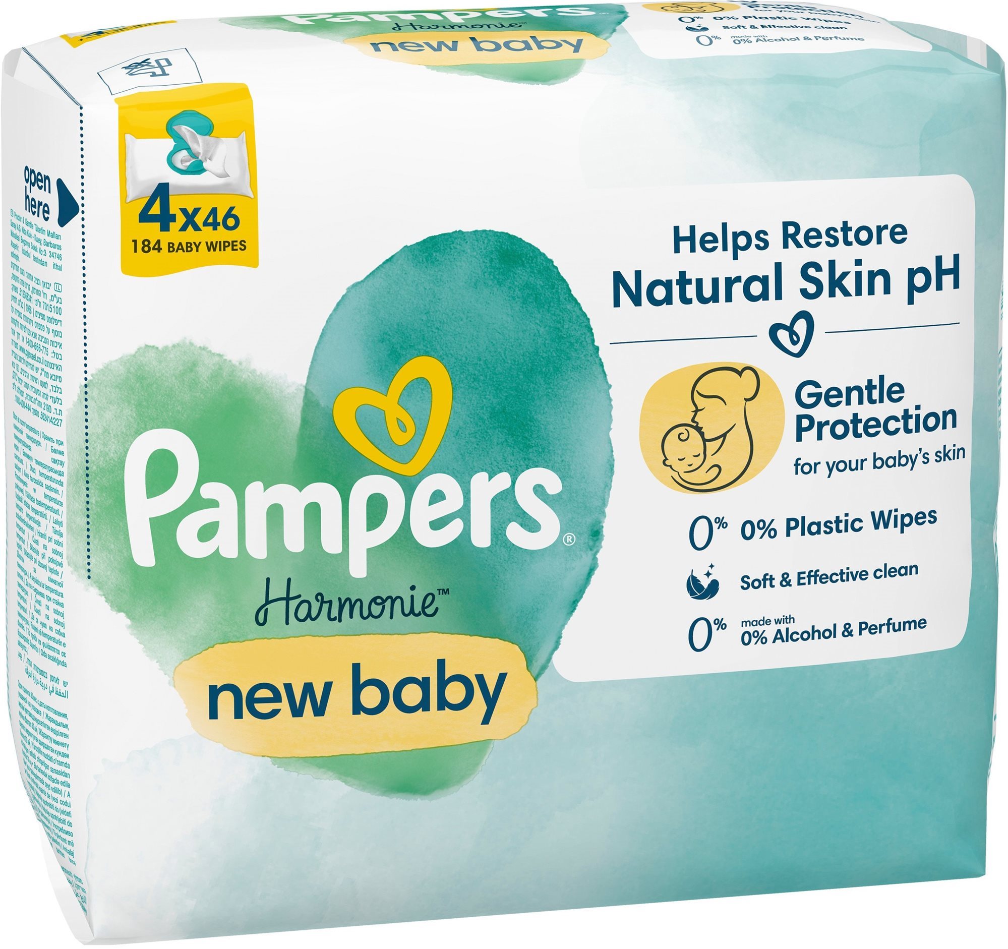 PAMPERS Harmonie New Baby Plastic Free 184 ks (4× 46 ks) Dětské...