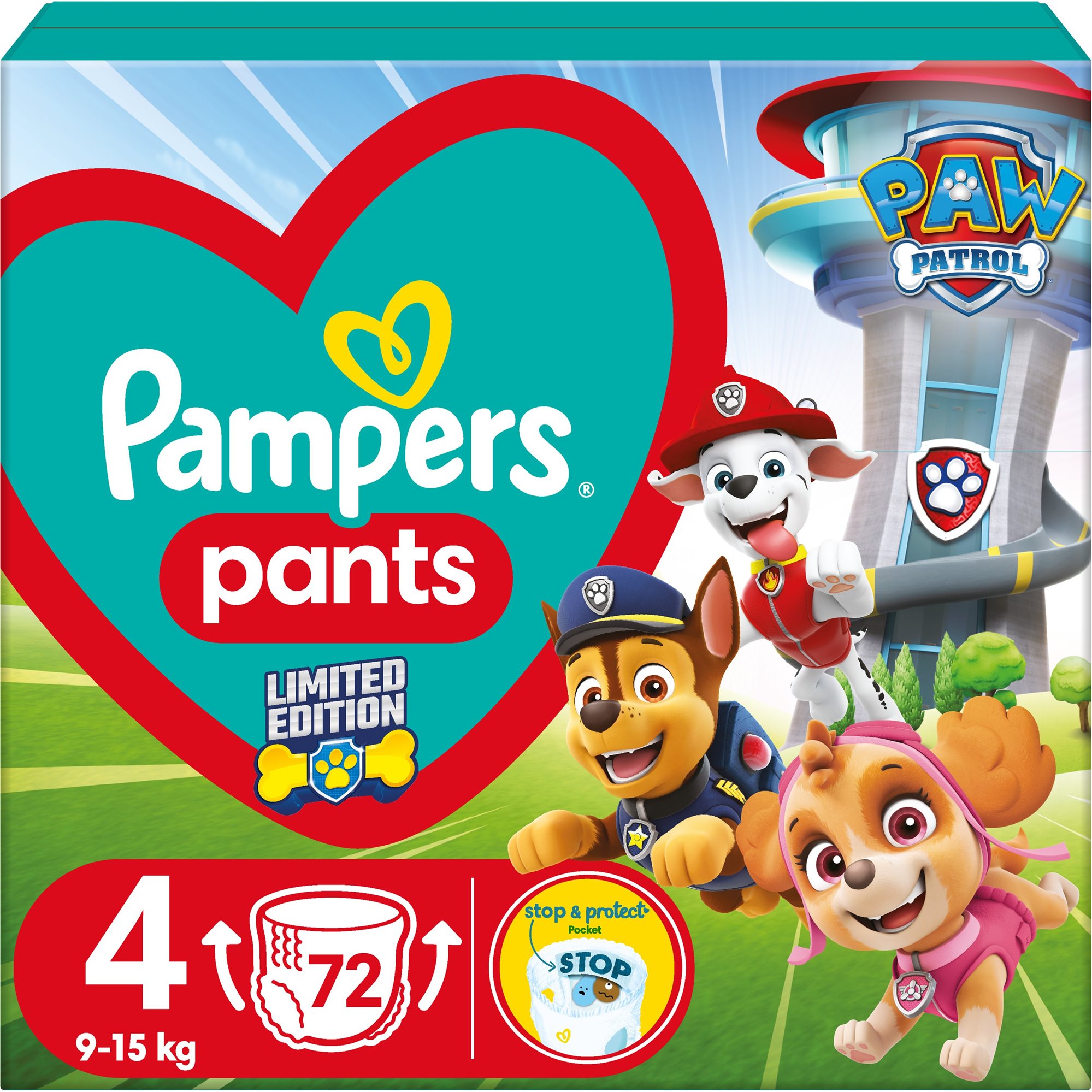 PAMPERS Active Baby Pants Paw Patrol vel. 4 (72 ks) Plenkové kalhotky