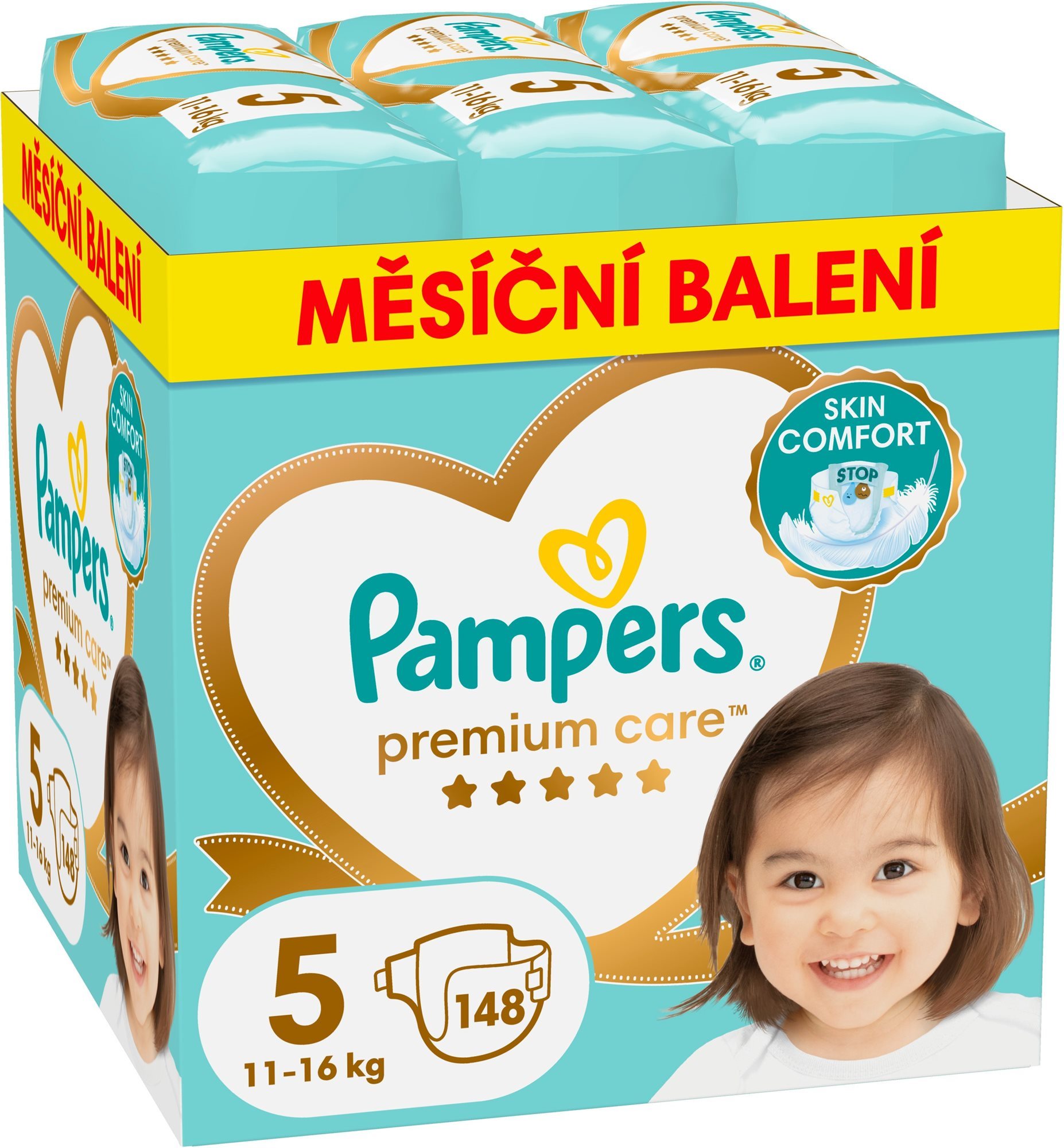 PAMPERS Premium Care veľkosť 5 (148 ks) Jednorazové plienky