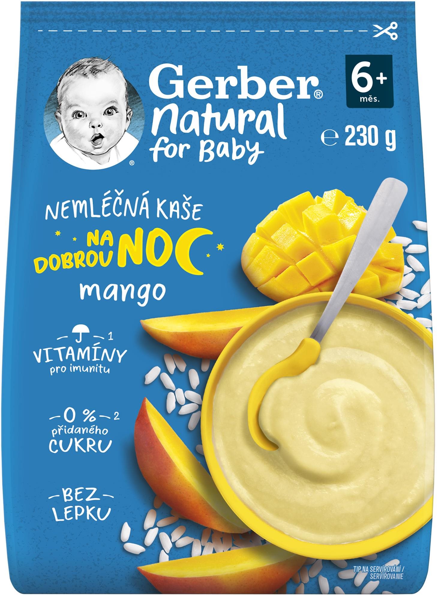 GERBER Natural nemléčná kaše mango na dobrou noc 230 g Nemléčná kaše