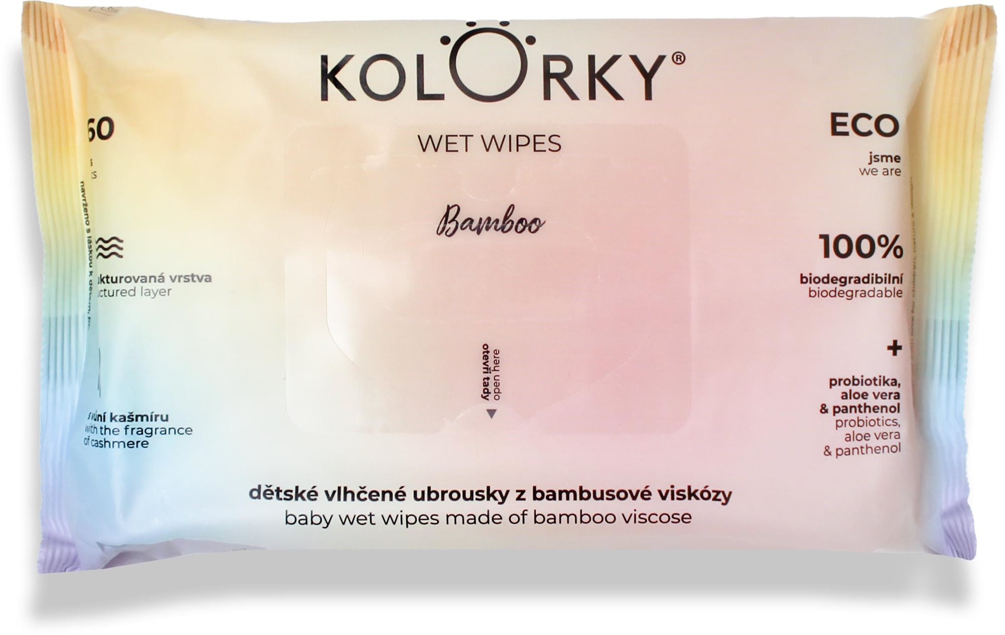 KOLORKY Wet Wipes Bamboo 60 ks Detské vlhčené obrúsky