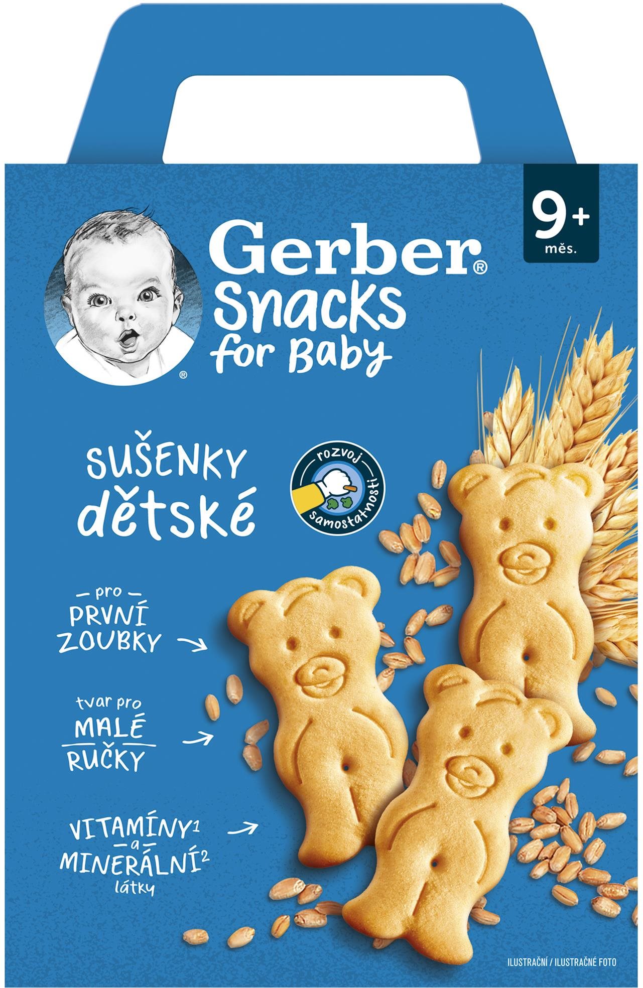 GERBER Snacks detské sušienky 180 g Sušienky pre deti