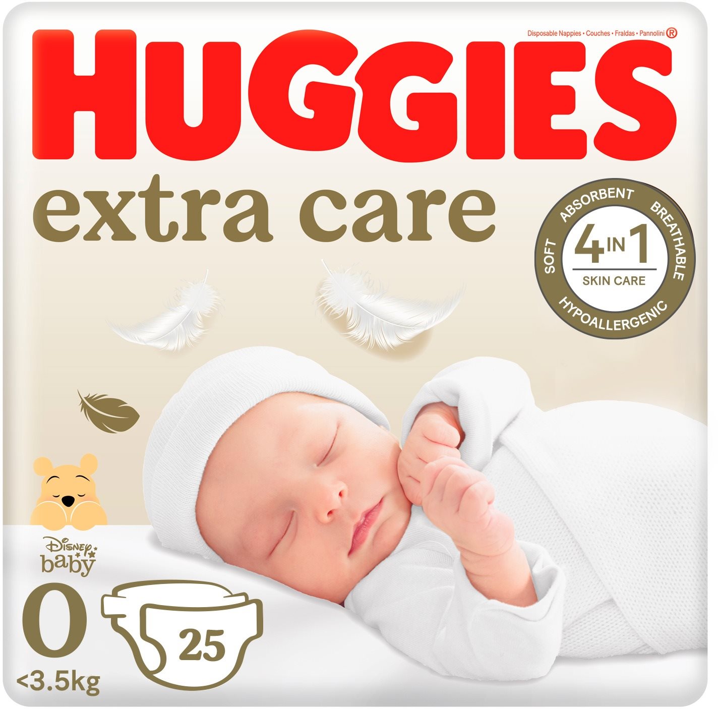 HUGGIES Extra Care 0 (25 db) Eldobható pelenka